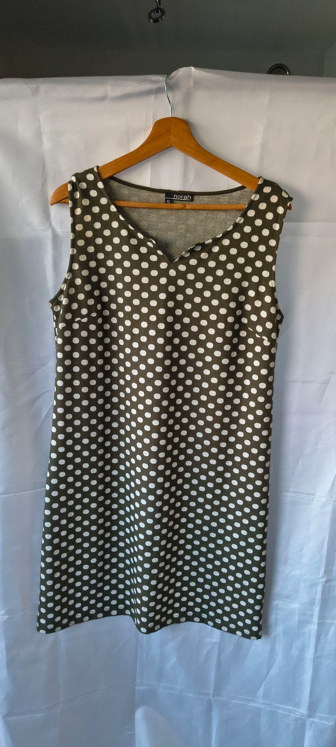 Norah 2-piece set size 42 – Polka dot dress + vest – Stretch – Timeless & elegant #308 – photo 5